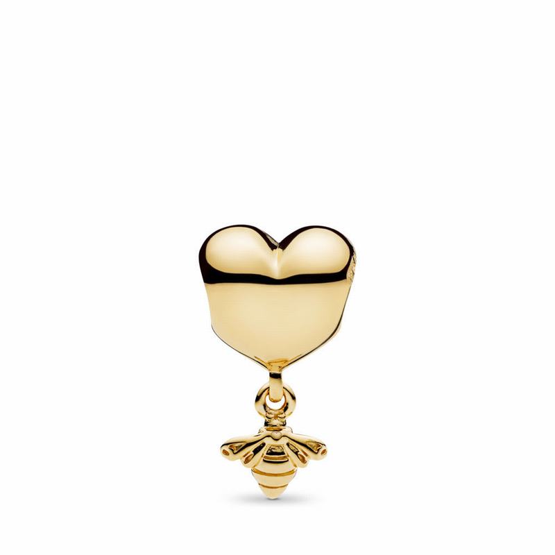 Pandora Shine™ Heart & Bee Charm Ireland - 18ct Gold Plated - 603759UQZ